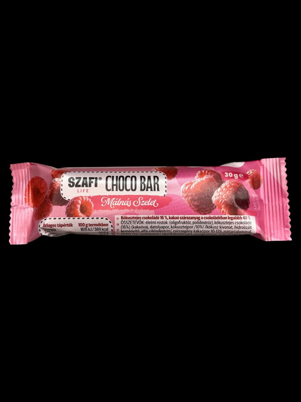 Szafi Life Choco bar Málnás szelet 30g (gluténmentes)