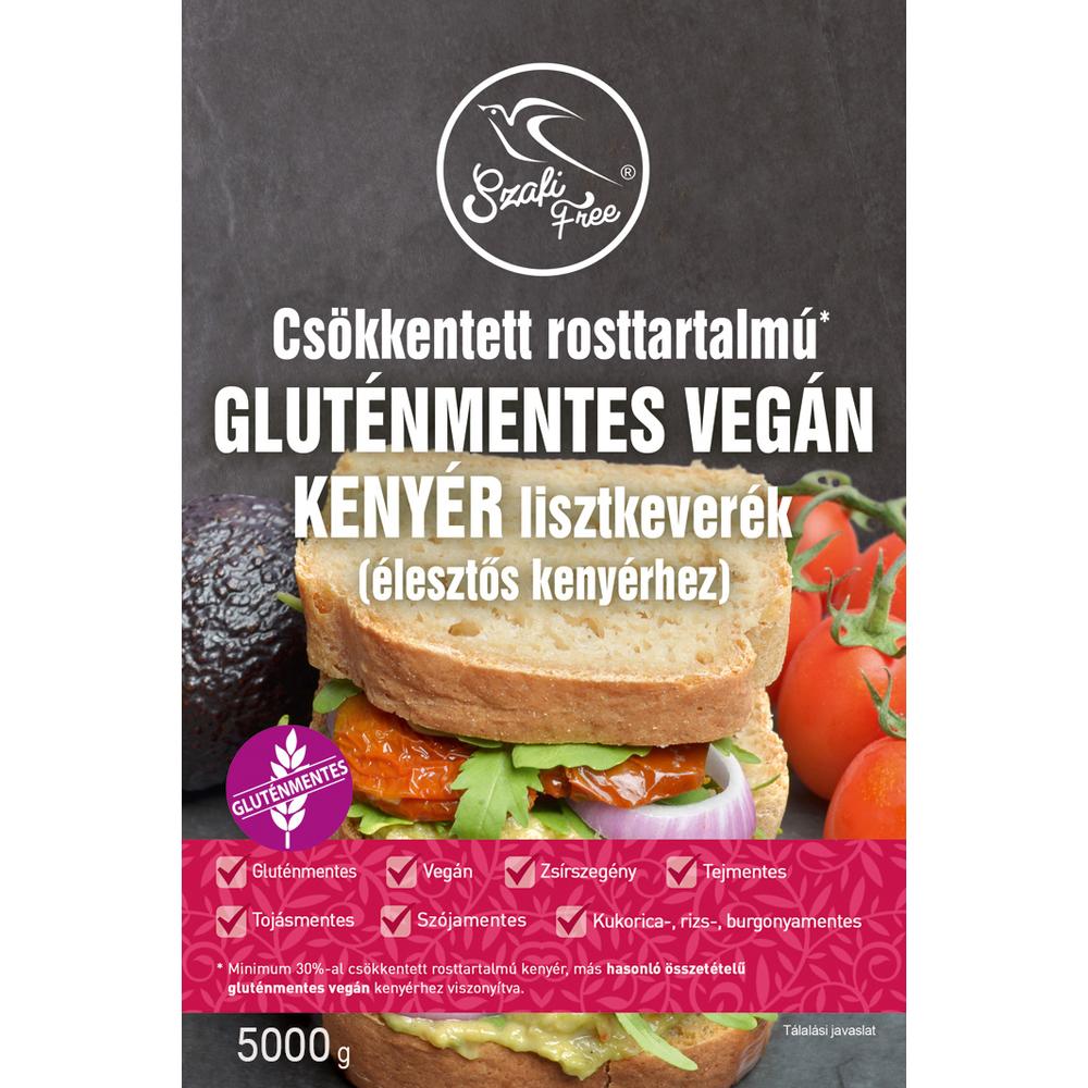 Szafi Free csökkentett rosttartalmú gluténmentes vegán kenyér lisztkeverék (élesztős kenyérhez) 5000 g
