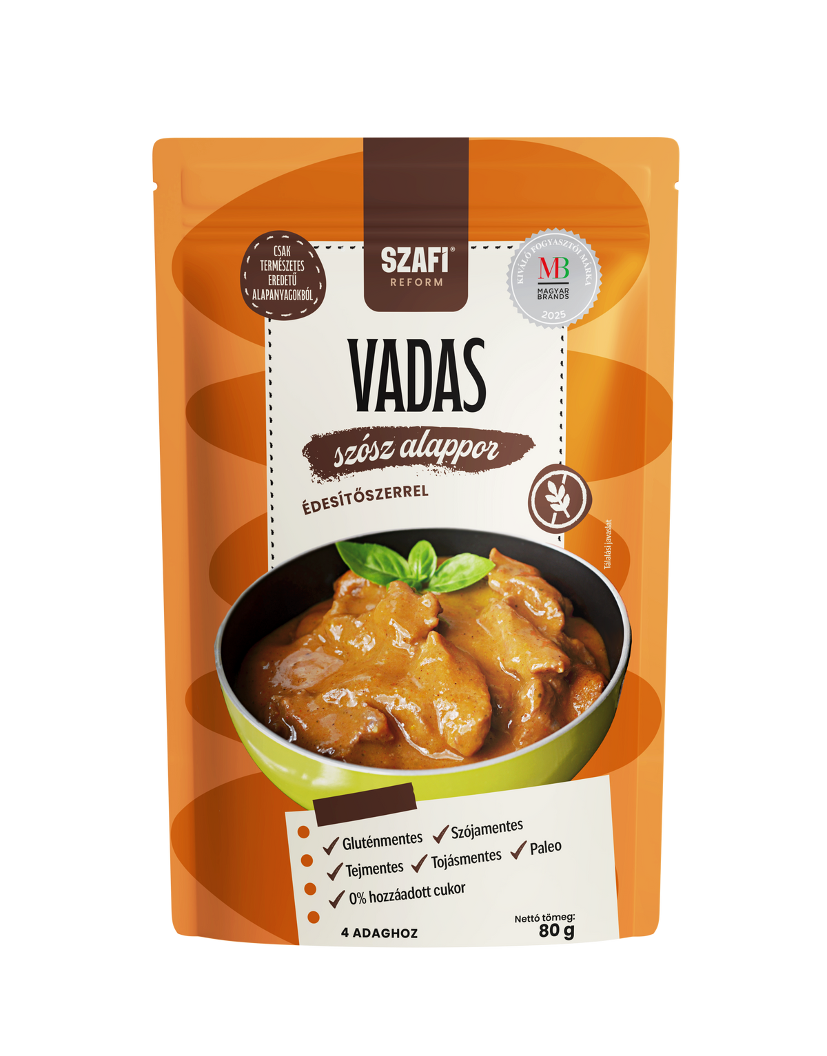 Szafi Reform Vadas szósz alap édesítőszerrel (gluténmentes, tejmentes) 80 g