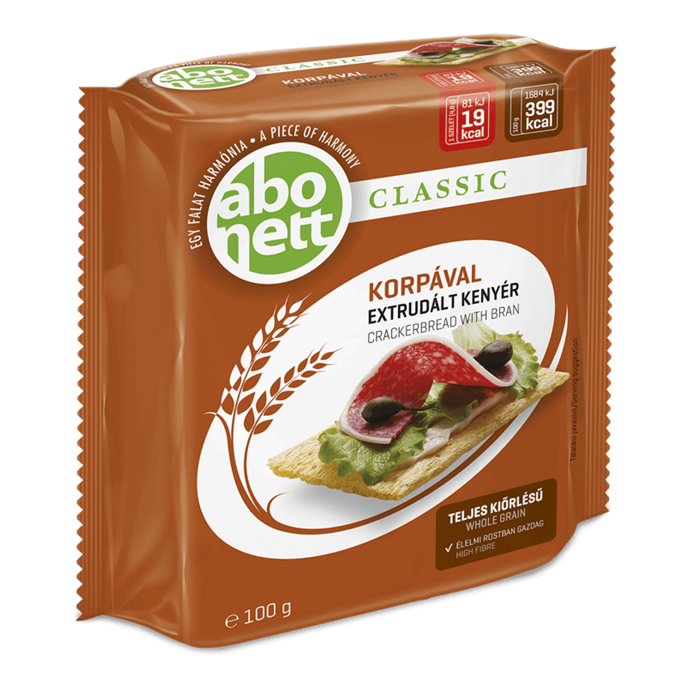 Abonett extrudált korpás kenyér (Tojásmentes, tejmentes) 100 g