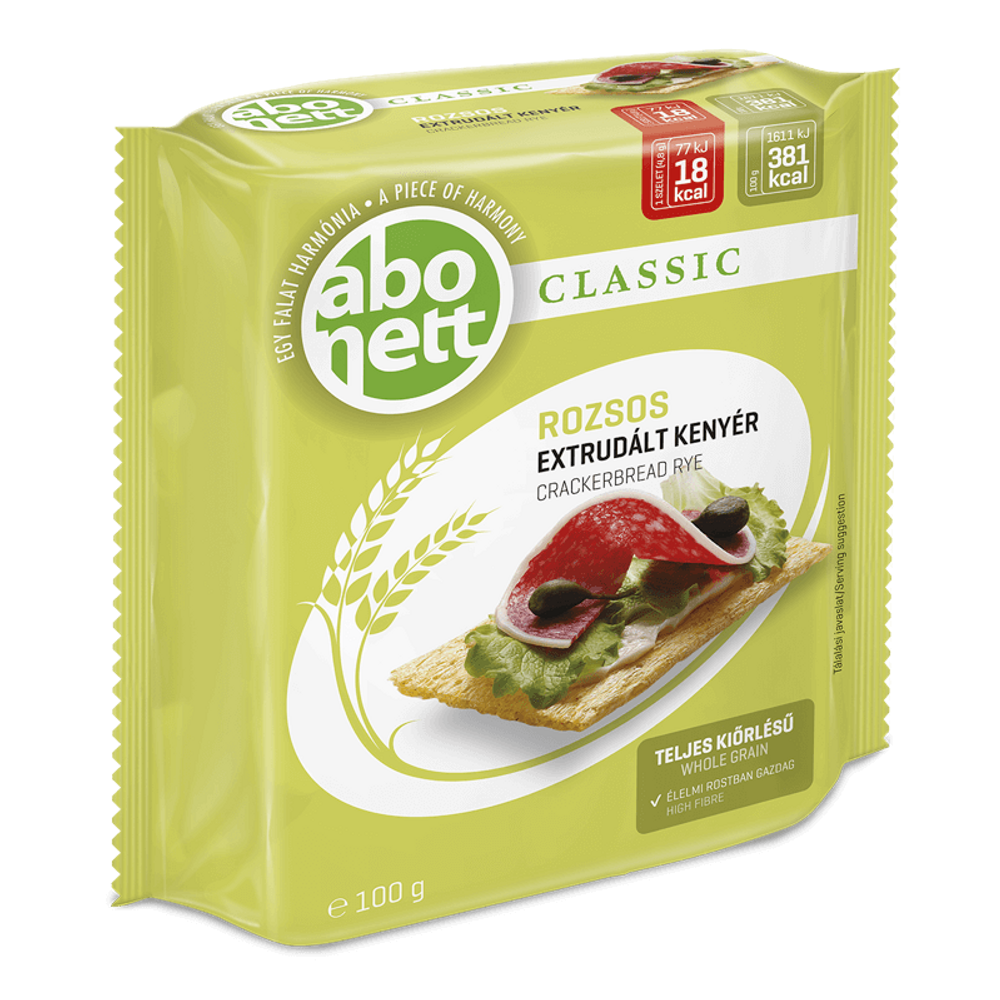 Abonett extrudált rozsos kenyér (Tojásmentes, tejmentes) 100 g