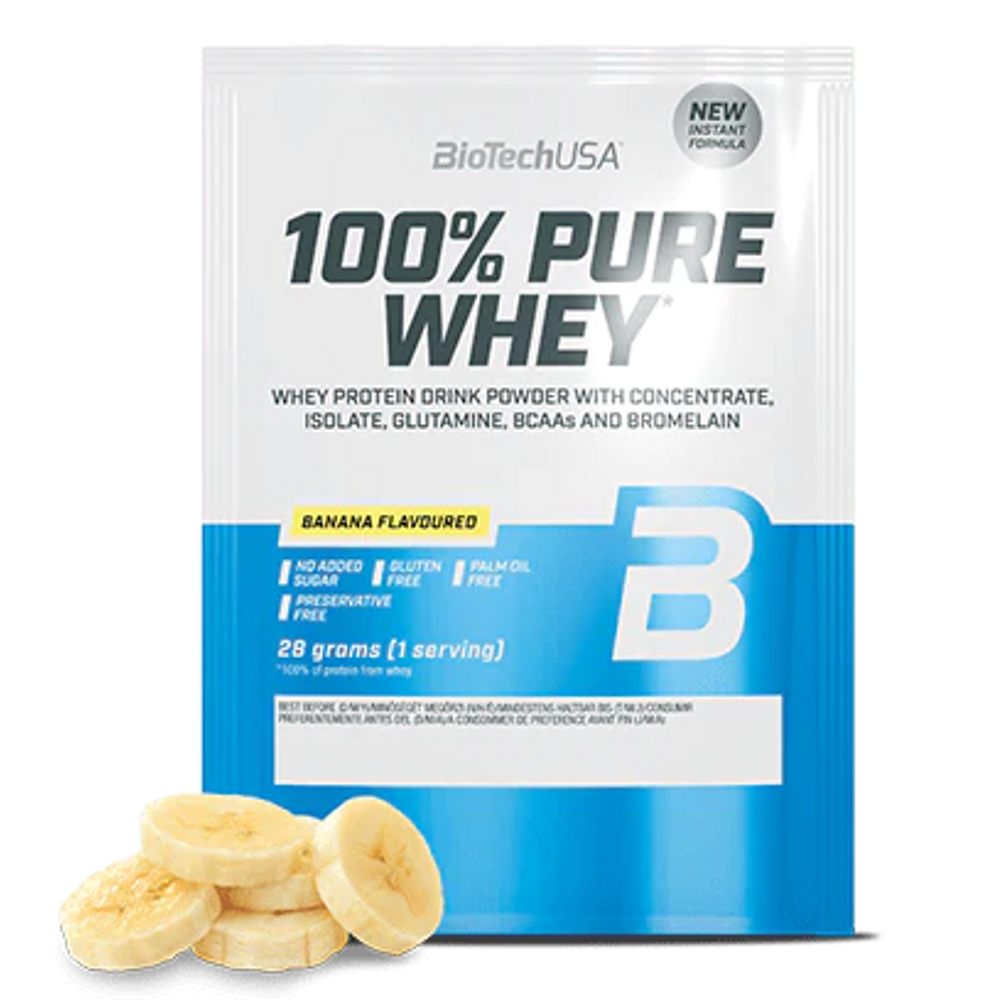 Biotech USA Nitro Pure Whey banánkrém ízesítésű fehérjepor 28 g