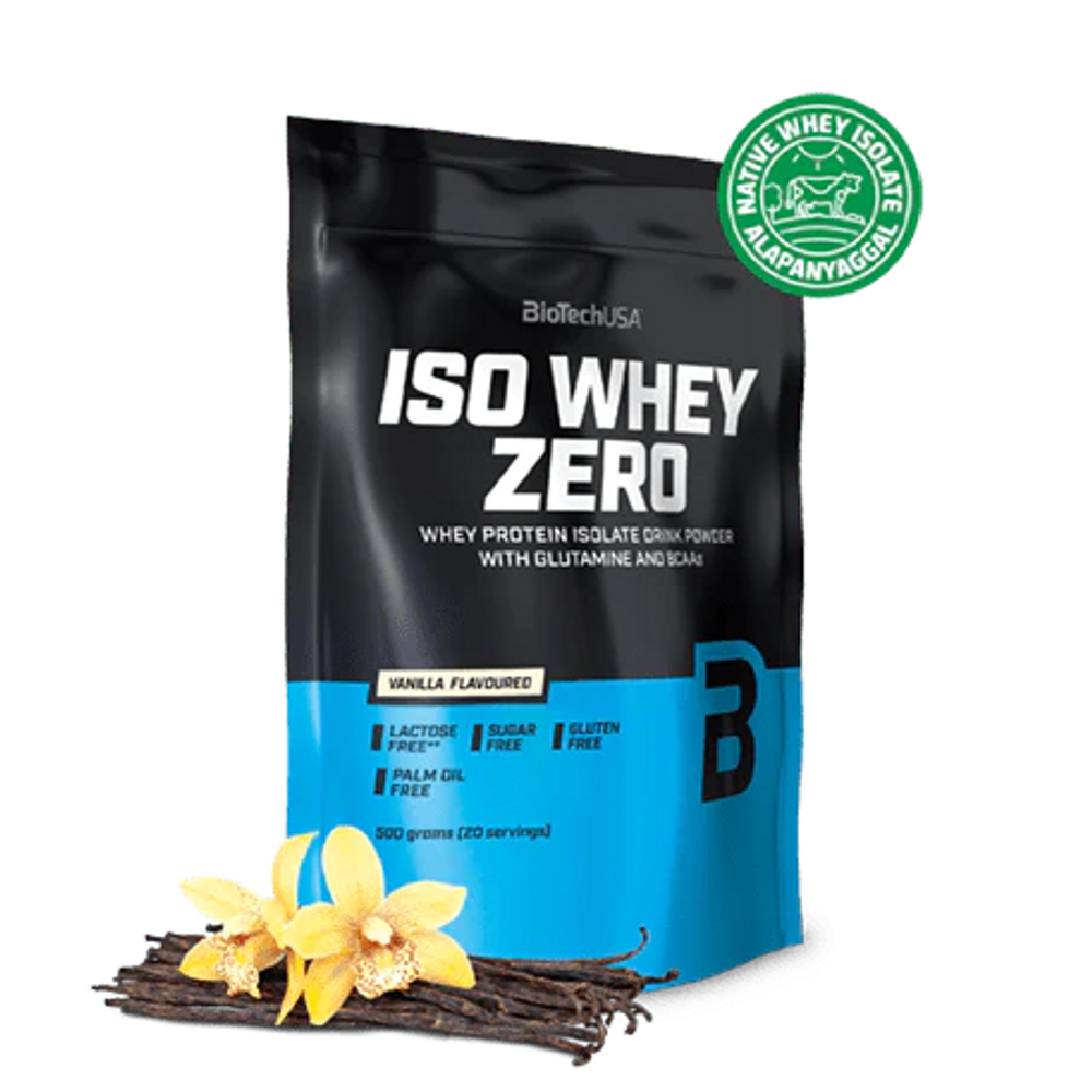 Biotech USA ISO Whey Zero laktózmentes fehérjepor (Vaníliás) 500 G