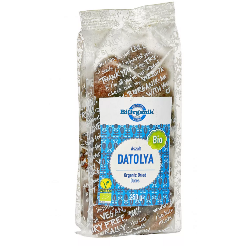Bio hozzáadott cukormentes aszalt datolya 250 g