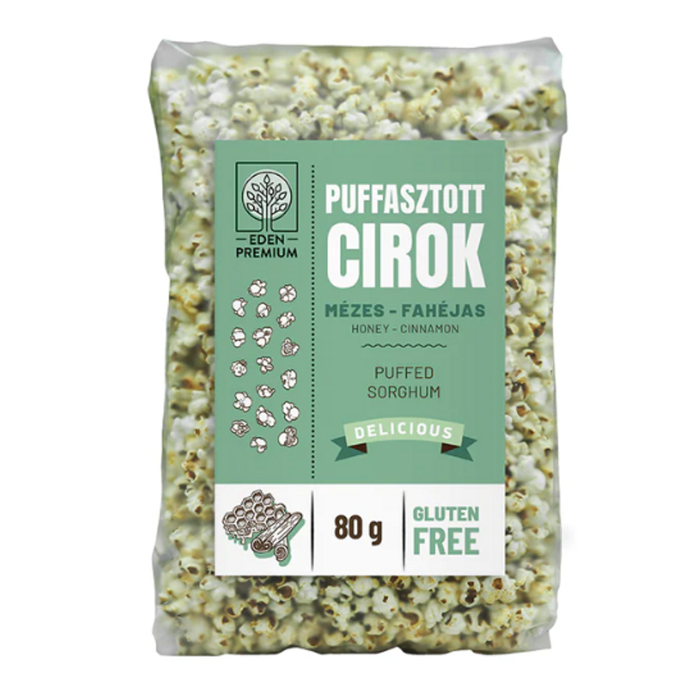 Éden Prémium puffasztott cirok mézes-fahéjas 80 g