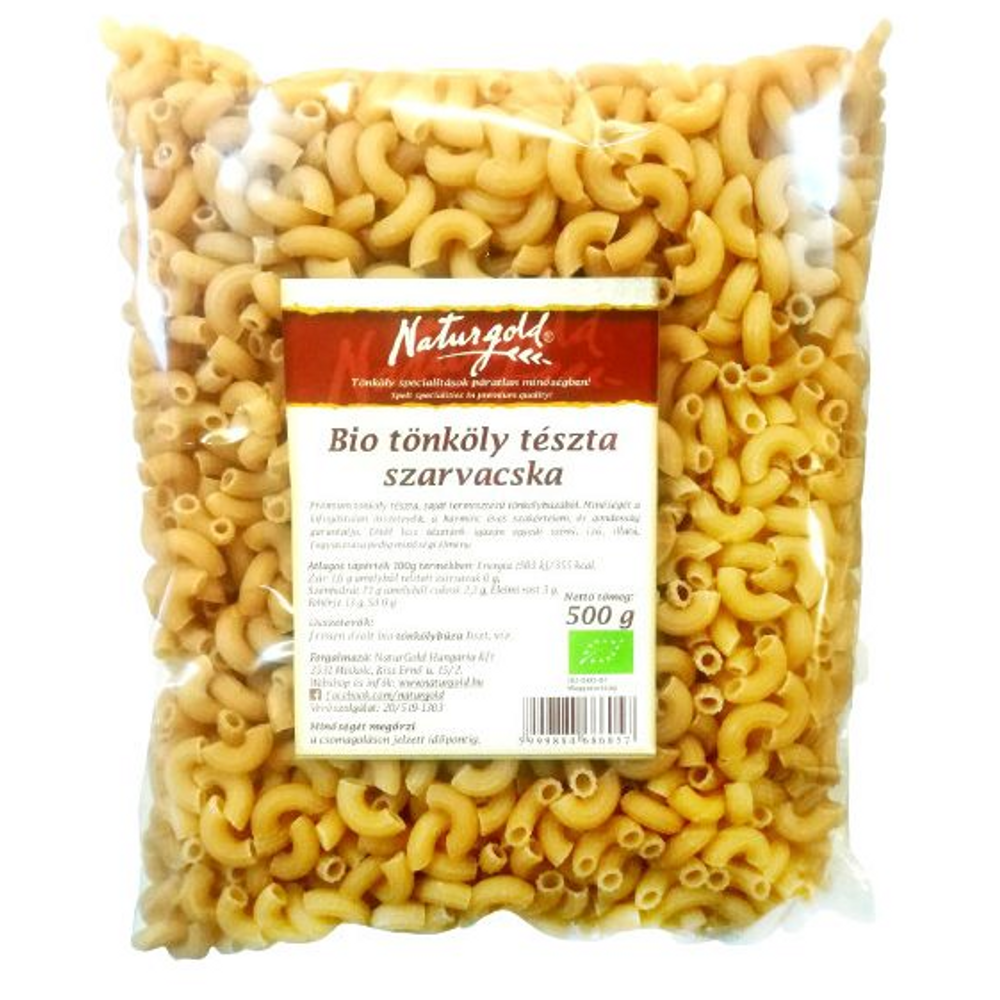 Naturgold Bio tészta tönköly szarvacska (tojásmentes) 500 g