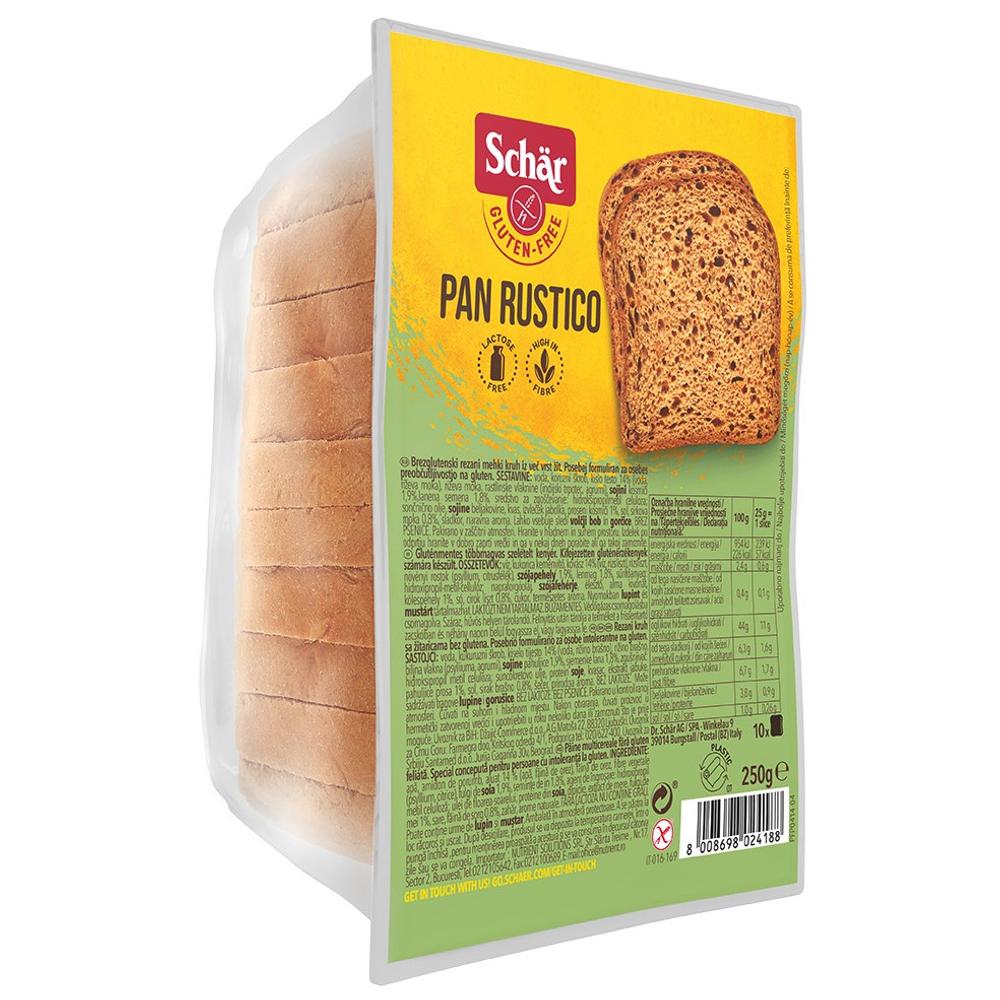 Schär Pan Rustico szeletelt kenyér (gluténmentes, tejmentes, tojásmentes) 250 g