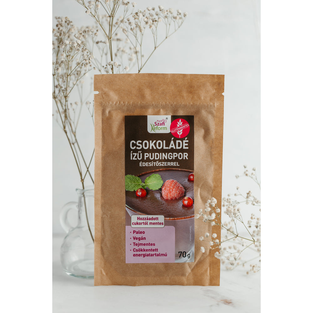 Szafi Reform csokoládé ízű pudingpor édesítőszerrel 70 g (paleo, vegán, glutén-, és tejmentes)