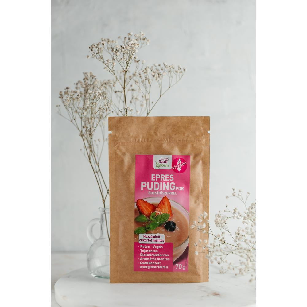 Szafi Reform Epres pudingpor édesítőszerrel 70 g (gluténmentes, paleo, vegán)