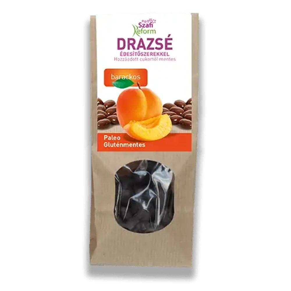 Szafi Reform Barackos drazsé kakaós bevonattal, édesítőszerekkel (gluténmentes, paleo) 100 g