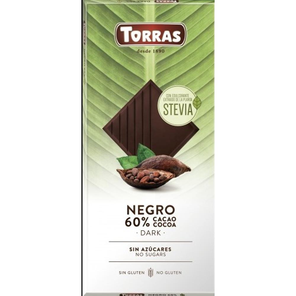 Torras Stevia hozzáadott cukormentes Étcsokoládé (gluténmentes, tejmentes) 100g