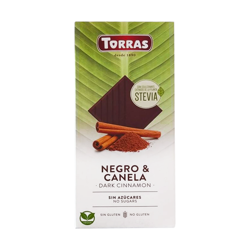 Torras Stevia Fahéjas étcsokoládé hozzáadott cukor nélkül, édesítőszerrel (gluténmentes, tejmentes) 125 g