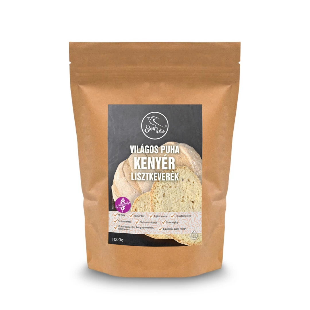 Szafi Free Világos puha kenyér lisztkeverék 1000 g (gluténmentes, tejmentes, tojásmentes, maglisztmentes, élesztőmentes, szójamentes, kukoricamentes)