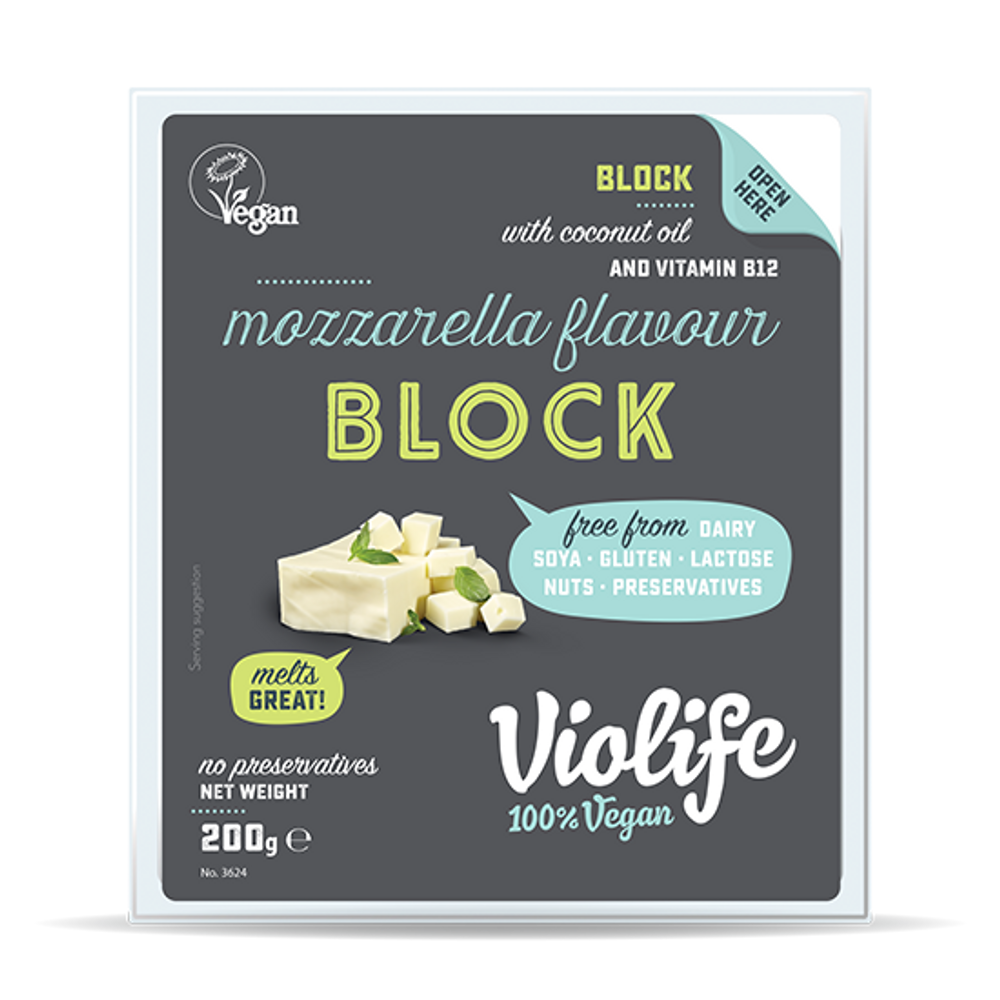 Violife vegán mozzarella ízesítésű tömb 200g