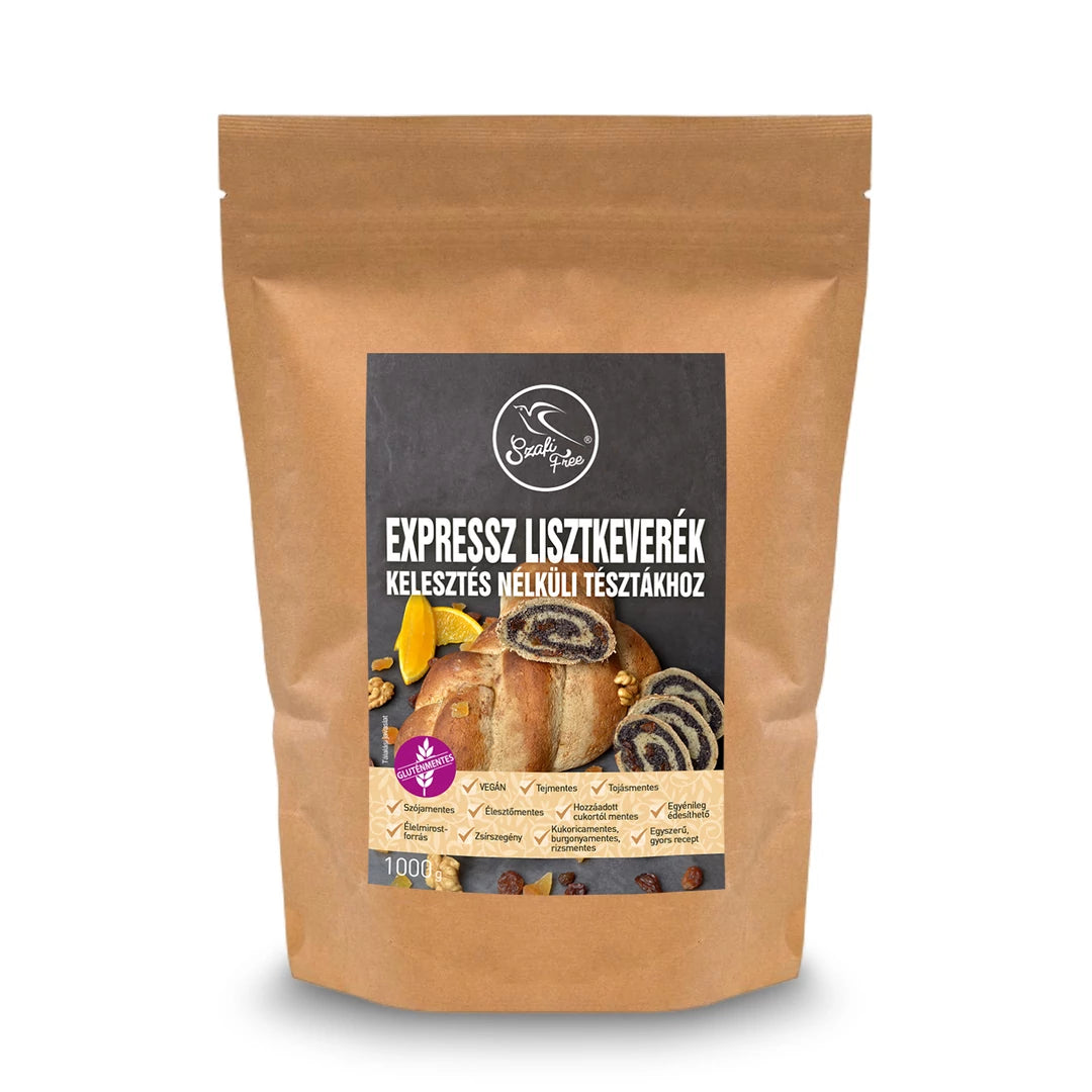 Szafi Free EXPRESSZ lisztkeverék kelesztés nélküli tésztákhoz 1000 g (gluténmentes, tejmentes, tojásmentes, szójamentes, vegán)