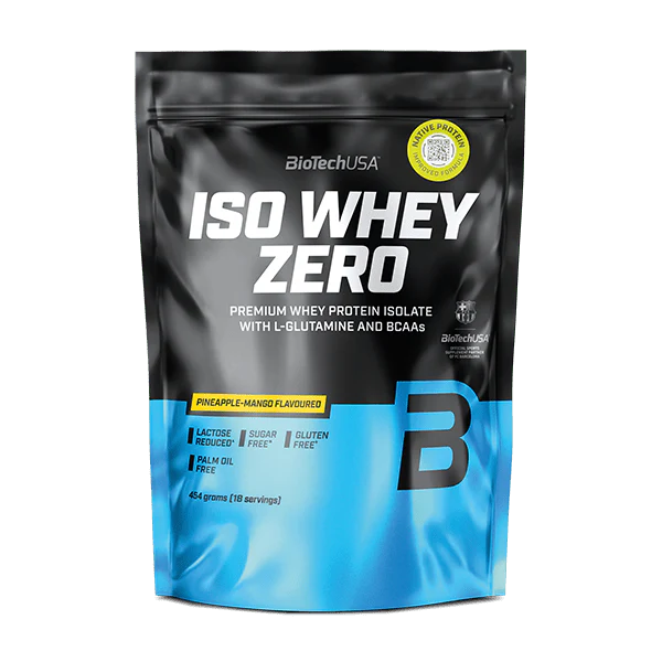 Biotech Iso Whey Zero ananász-mangó ízû ferhéjepor 454g (gluténmentes)