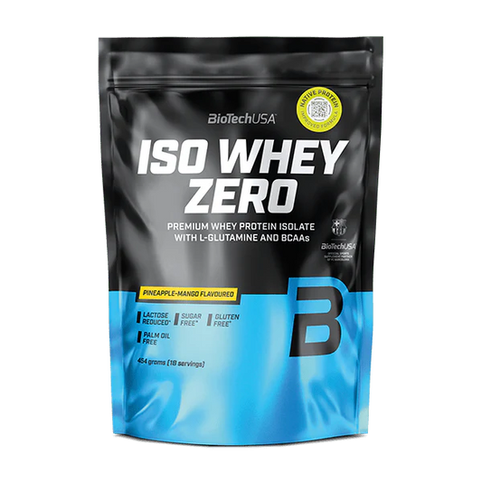 Biotech Iso Whey Zero ananász-mangó ízû ferhéjepor 454g (gluténmentes)