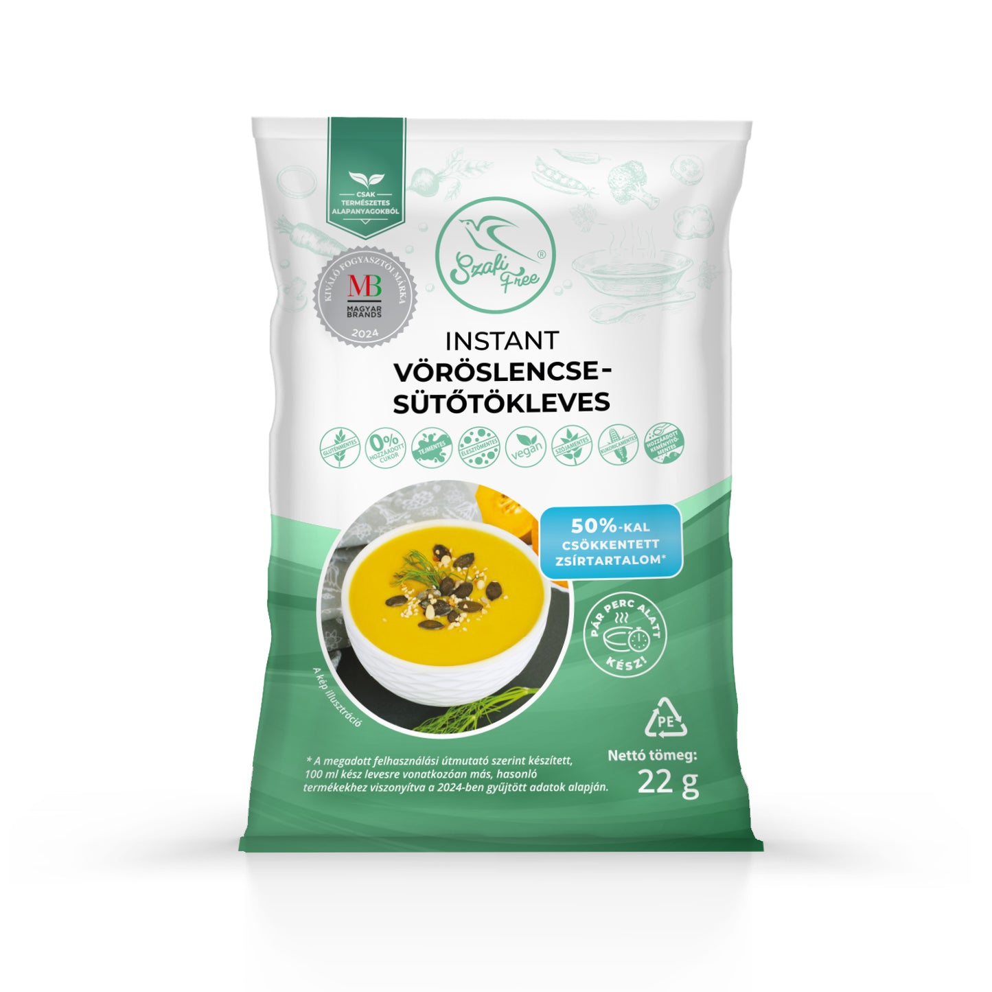 Szafi Free Instant vöröslencse-sütõtökleves (gluténmentes) 22g