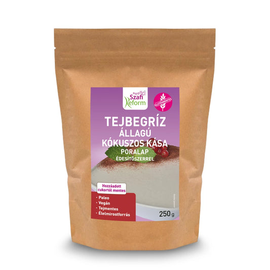 Szafi Reform tejbegríz állagú kókuszos kása poralap édesítőszerrel 250 g (paleo, vegán, gluténmentes, tejmentes)