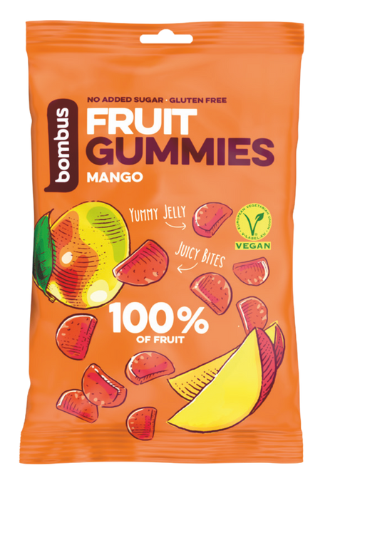 Bombus Fruit Energy gummies mangós gyümölcscukorkák 35g (gluténmentes)