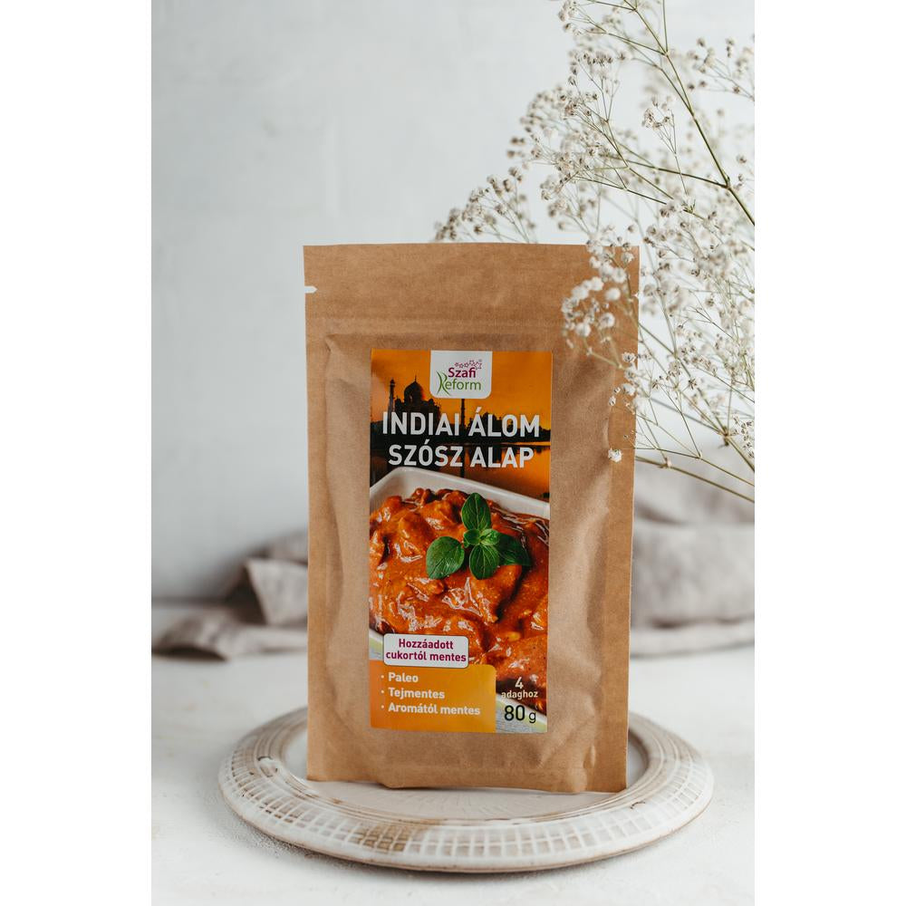 Szafi Reform Indiai álom szósz alap (tikka masala alap) (tejmentes, mesterséges adalékanyagtól mentes) 80 g