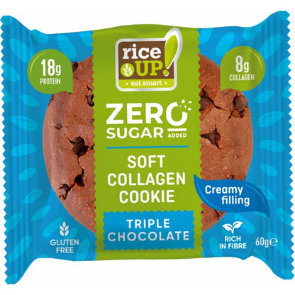 Rice Up Zero kollagénes protein keksz triplacsoki ízű 60g