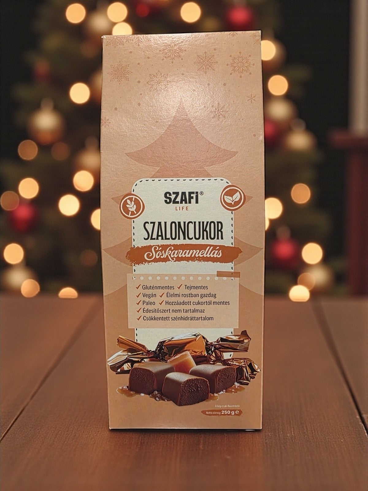Szafi Life Sós karamellás szaloncukor 250g (gluténmentes)