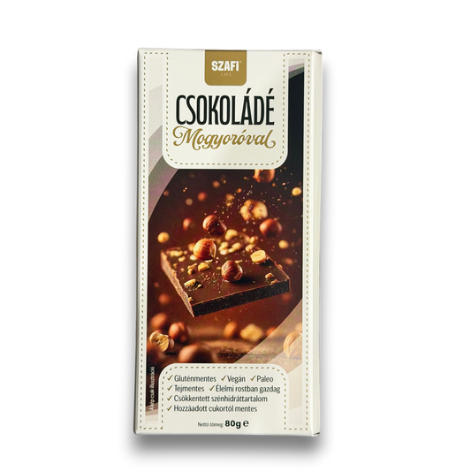 Szafi Life Csokoládé mogyoróval 80g (gluténmentes)