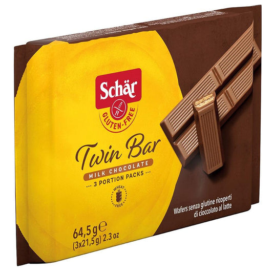 Schär Twin Bar - gluténmentes tejcsokoládéval bevont ropogós ostya 64,5 g